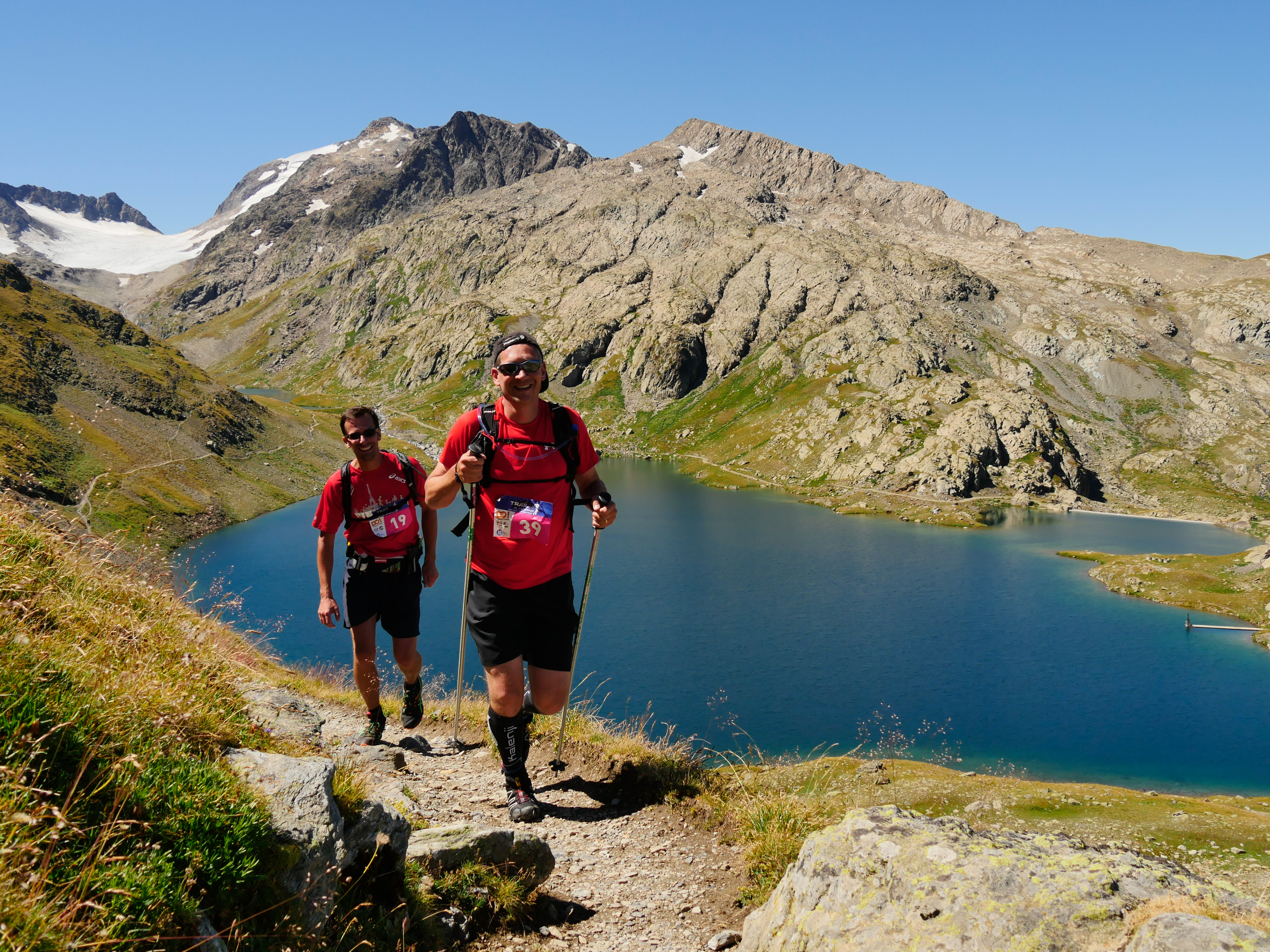 Pratiquants de trail aux Trois lacs