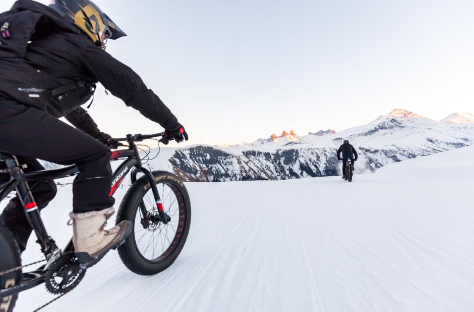 VTT sur neige après la fermeture des pistes de ski