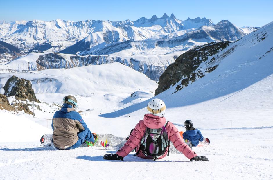 Snowboard face aux Aiguilles d'Arves