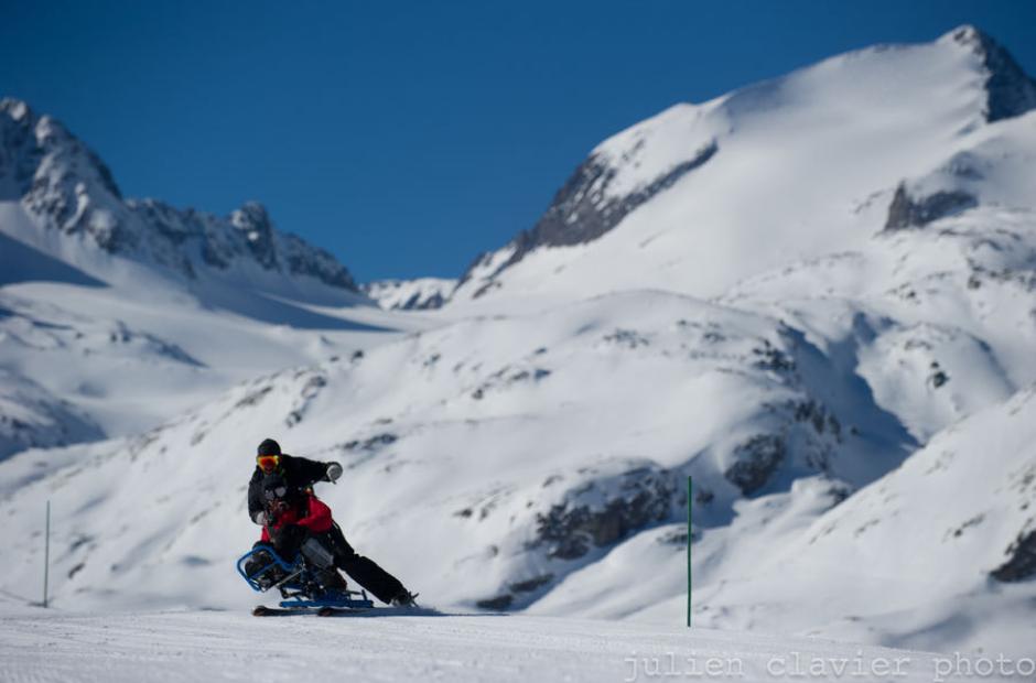 Fauteuil ski - Fauteuil ski devant le Glacier de Saint Sorlin Fauteuil ski - Fauteuil ski devant le Glacier de Saint Sorlin