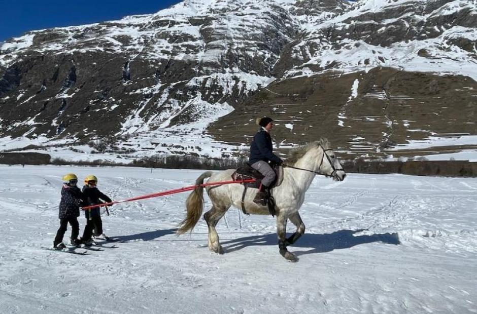 Randonnées à cheval et ski-joering -