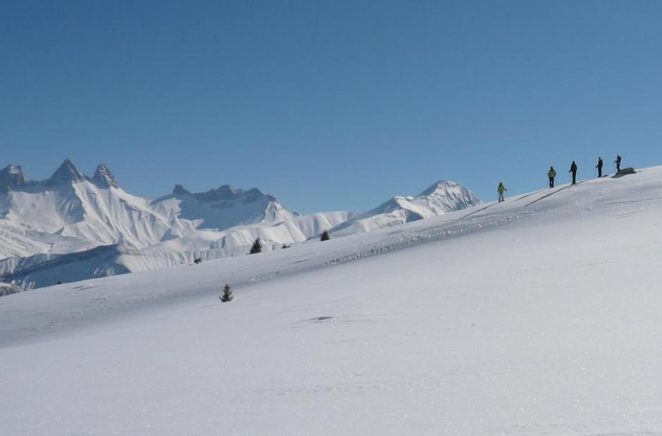 Sortie raquettes - Raquettes face aux Aiguilles d'Arves