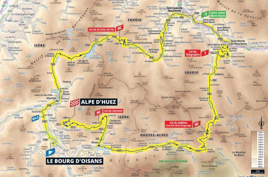 Carte Etape 20 - Tour de France 2026_Saint-Sorlin-d'Arves - Carte Etape 20 - TDF2026