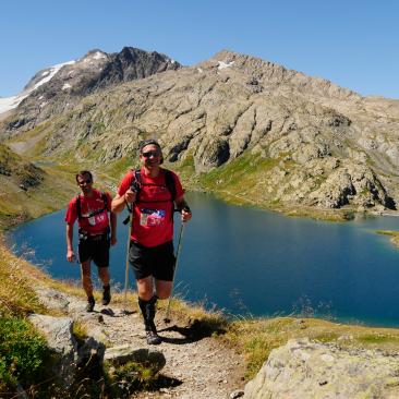 Pratiquants de trail aux Trois lacs