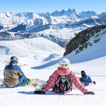 Snowboard face aux Aiguilles d'Arves